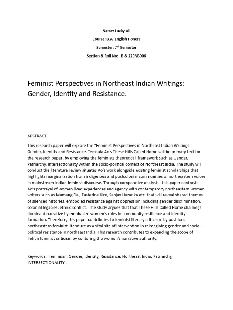 Feminist Perspectives in Northeast India | PDF