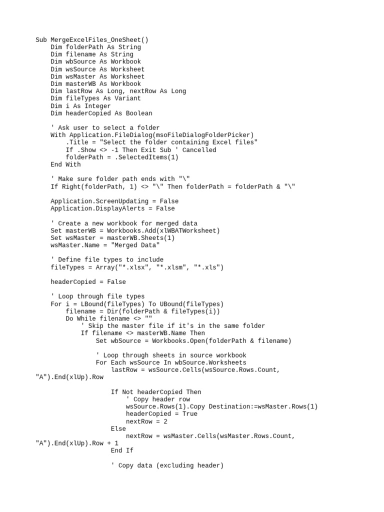Combine Multi Workbooks Into One Sheet | PDF | File Format | Microsoft ...