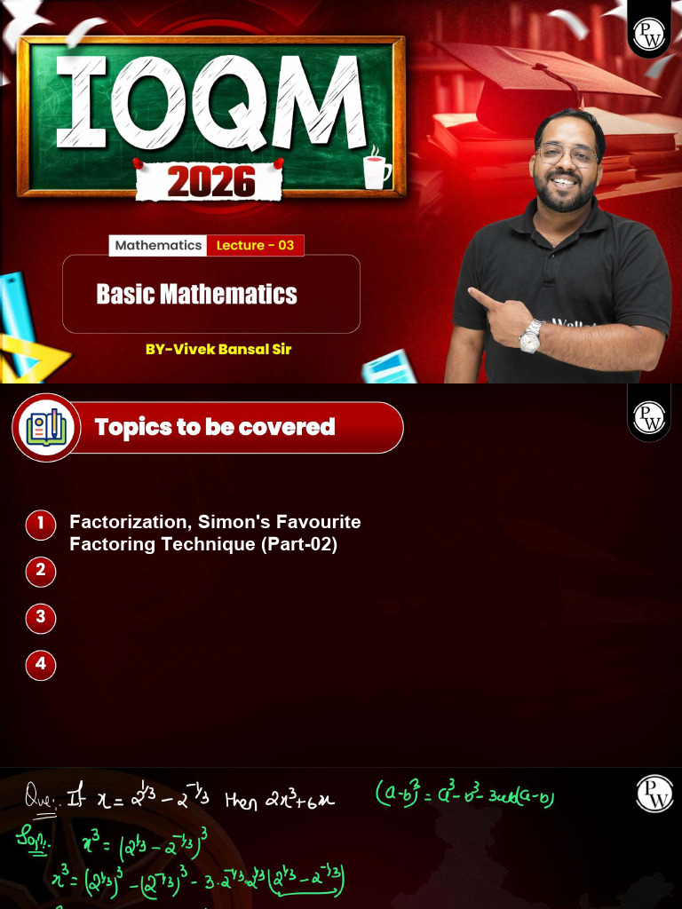 Basic Mathematics 03 Class Notes | PDF