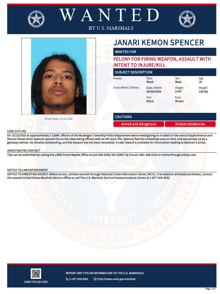 Wanted: Janari Kemon Spencer | PDF | United States Marshals Service ...