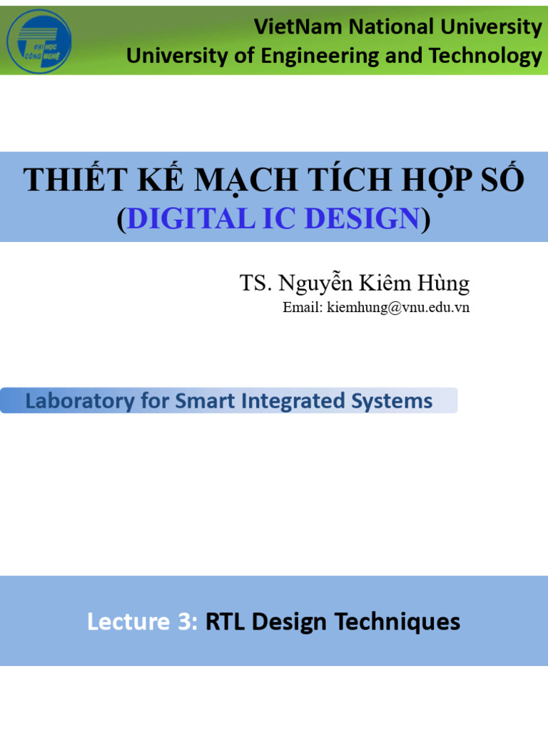 RTL Design Techniques for ICs | PDF | Logic Gate | Integrated Circuit