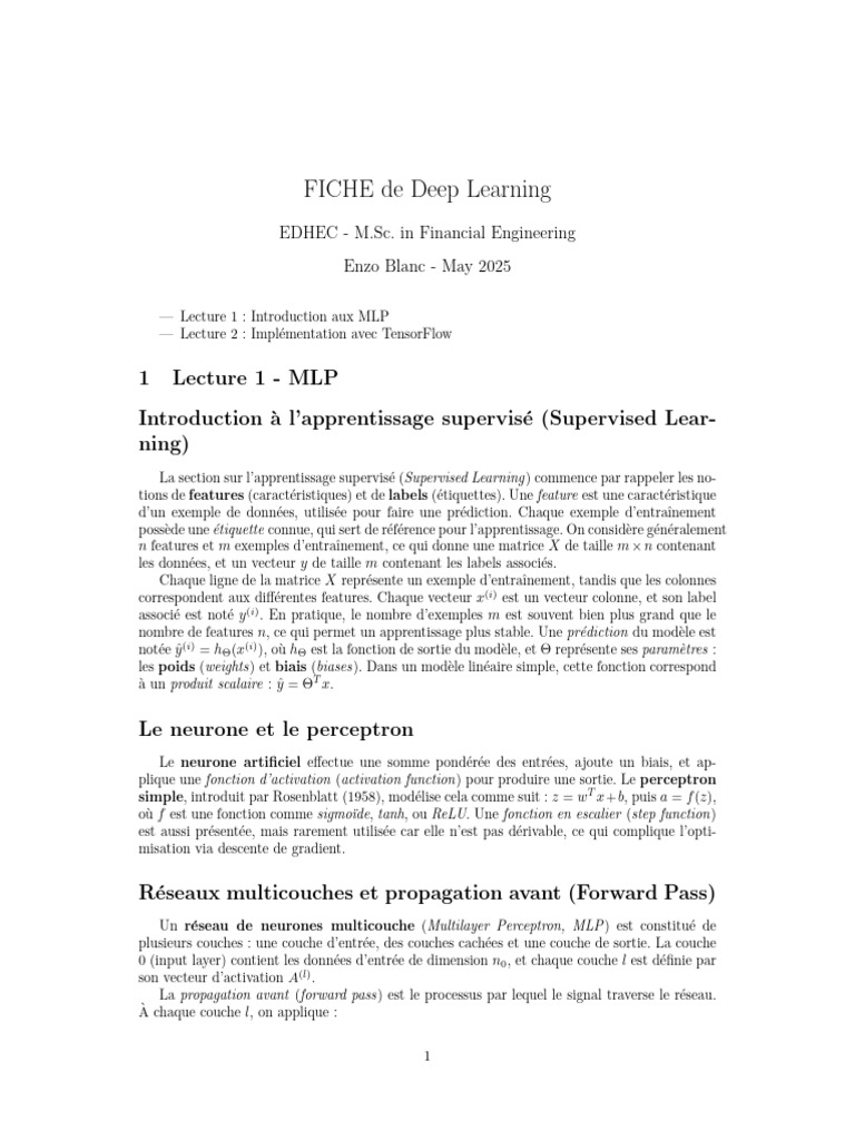 Introduction au Deep Learning MLP | PDF | Programmation informatique ...