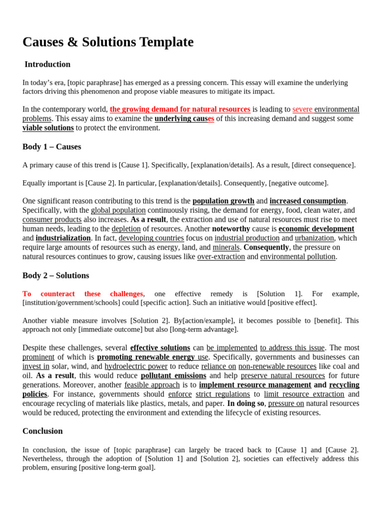 Causes and Solutions for Environmental Issues | PDF | Climate Change ...
