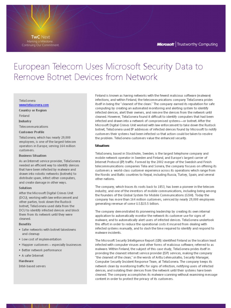 TeliaSonera Case Study | PDF | Malware | Computer Security