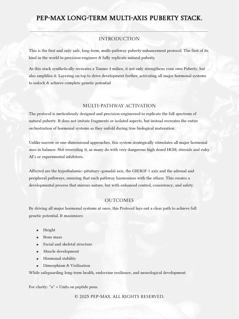 Pep-Max Multi-Axis Puberty Stack Guide | PDF | Puberty | Growth Hormone