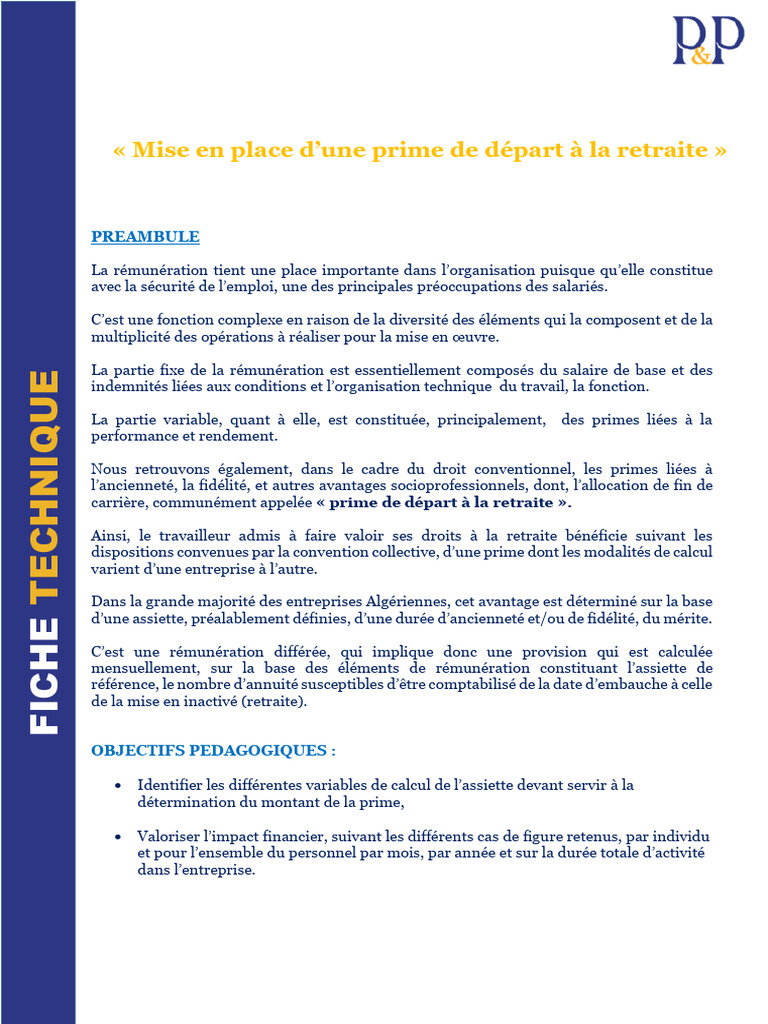 Prime de départ à la retraite : Guide RH | PDF | Retraite | Économie