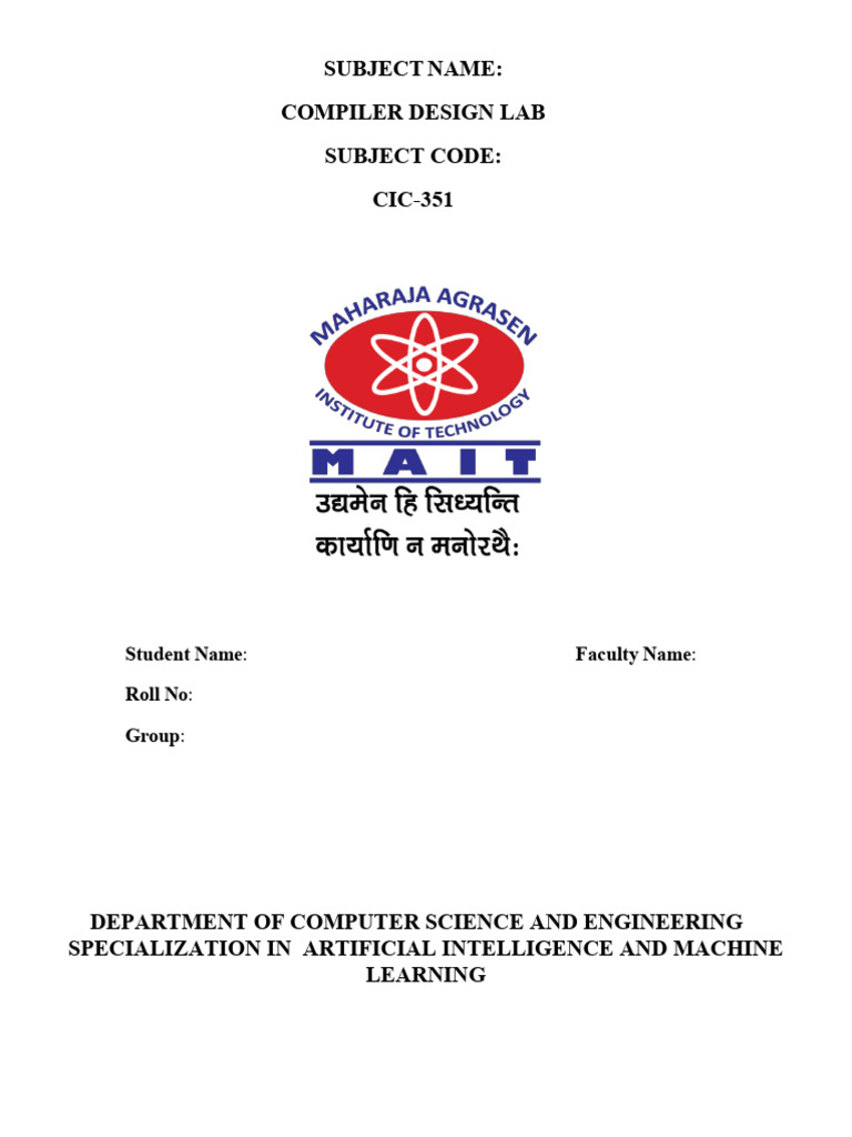 Compiler Design Lab Assessment Rubrics | PDF | Computer Programming ...