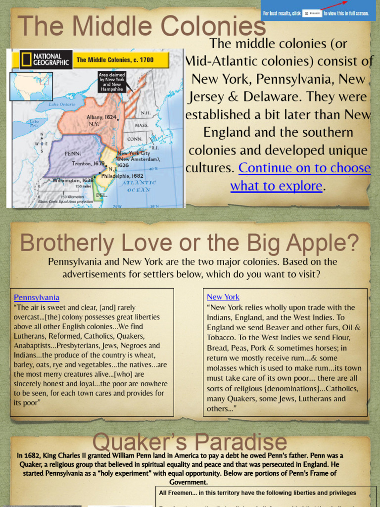 Exploring the Middle Colonies: NY & PA | PDF | Lenape | Pennsylvania