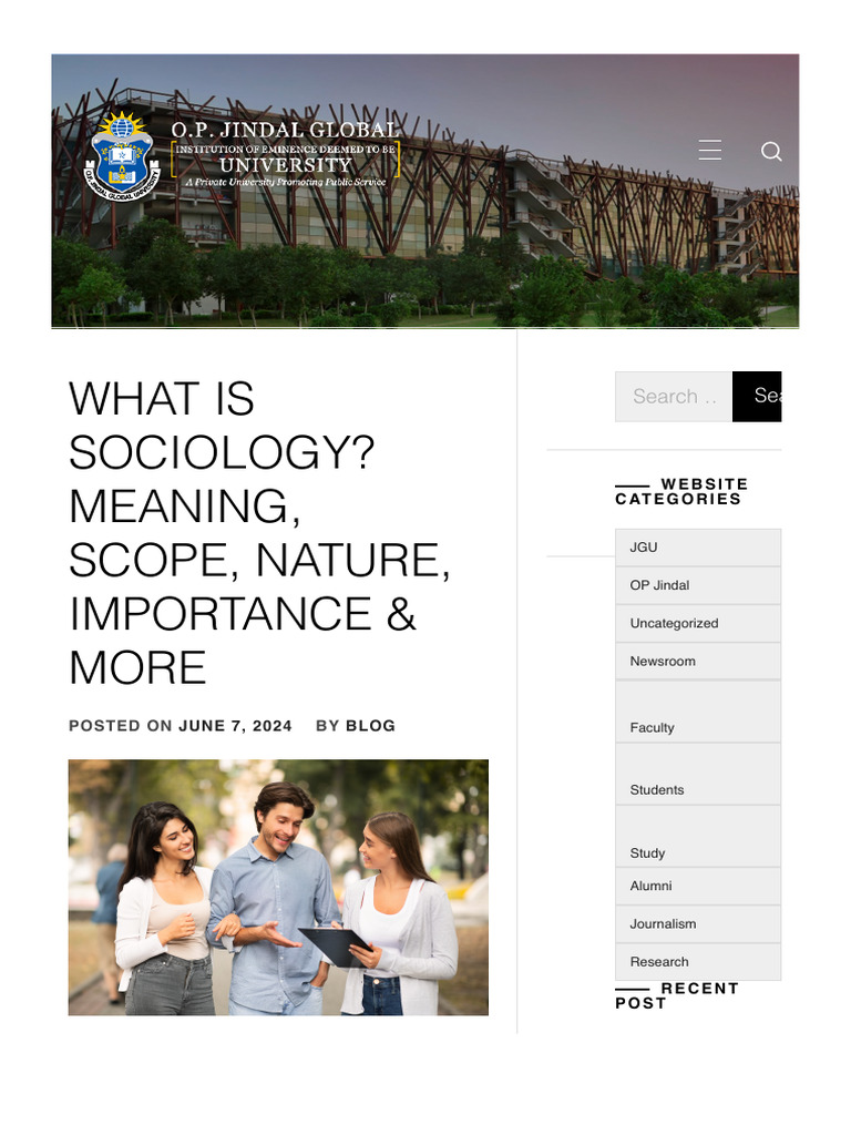 Emergence and Scope of Sociology | PDF | Sociology | Society