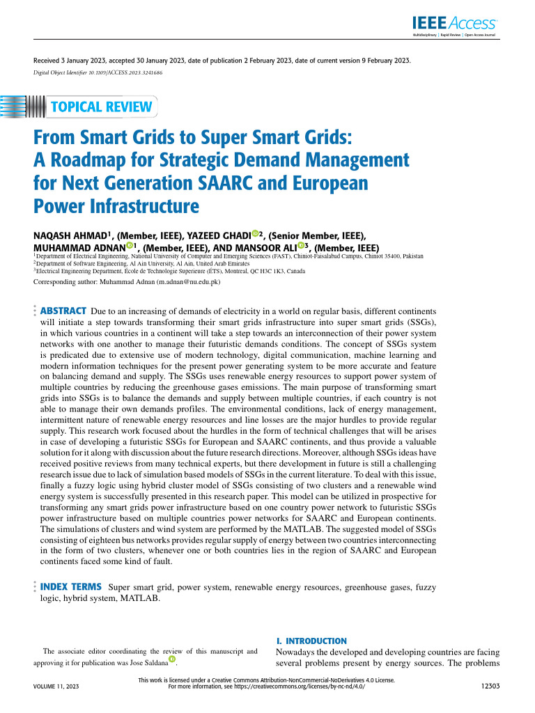 Roadmap to Super Smart Grids in SAARC & Europe | PDF | Smart Grid ...