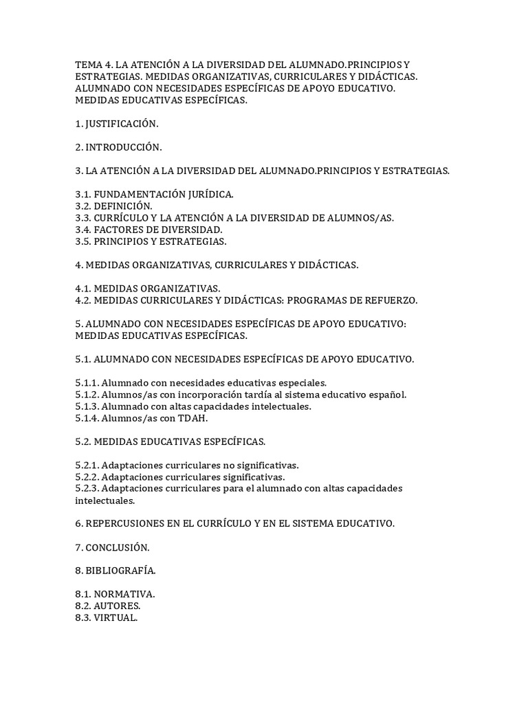 Estrategias para la Atención a la Diversidad Educativa | PDF | Plan de ...