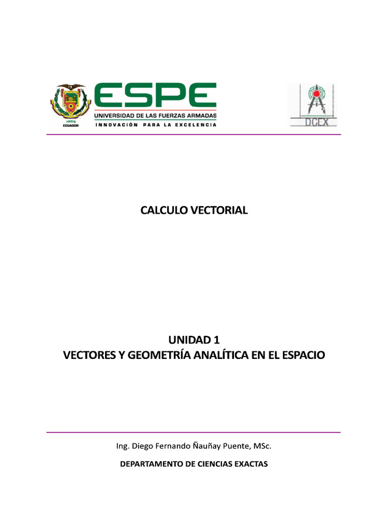 DCEX Vectorial Clase1 VectoresR3 | PDF