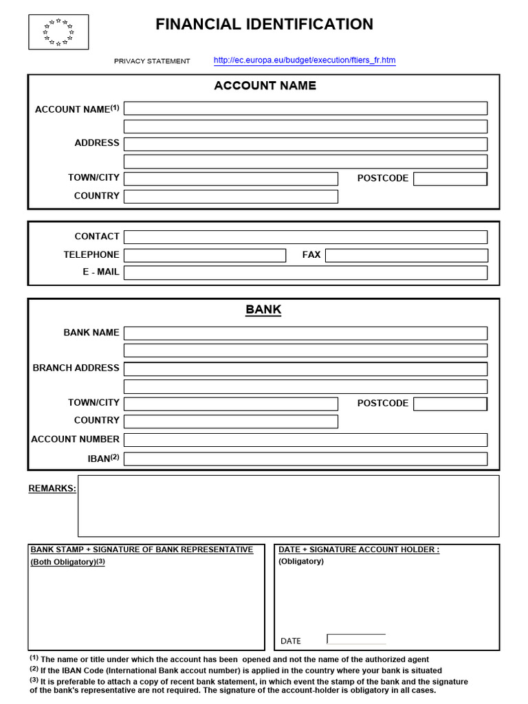 Financial Identification Form Template | PDF