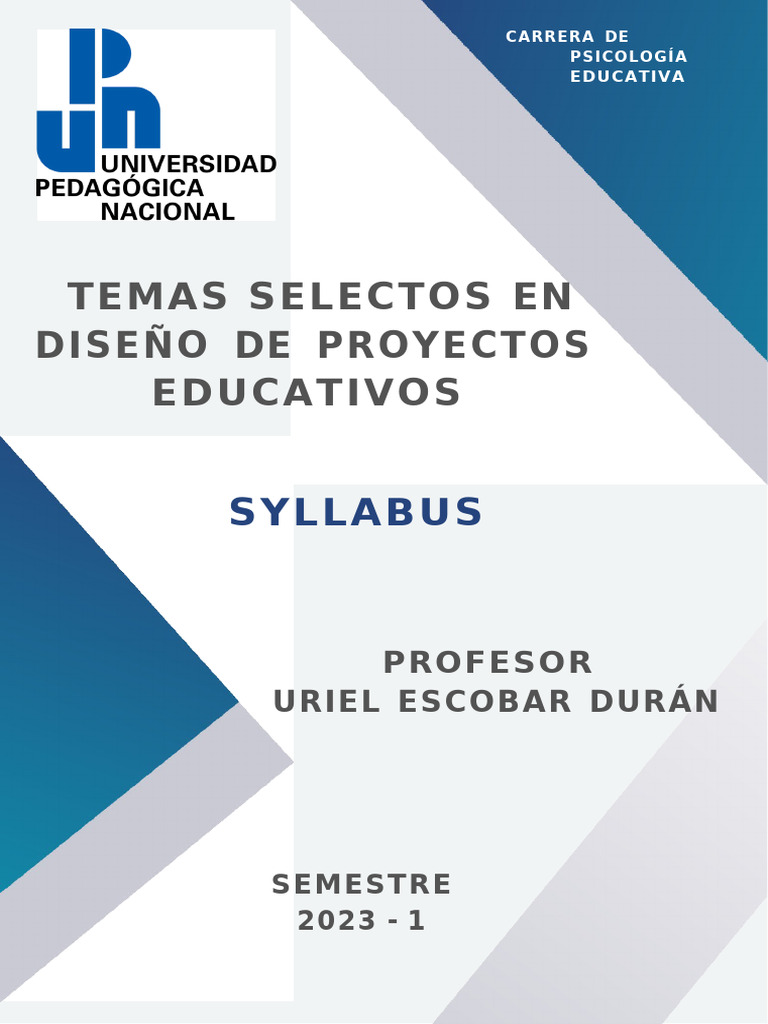 Diseño de Proyectos Educativos 2023 | PDF | Evaluación | Enseñando