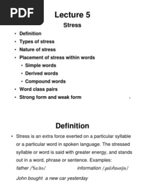 Stress | PDF | Foreign Language Studies