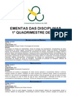 Ementas 1° Quadrimestre 2011