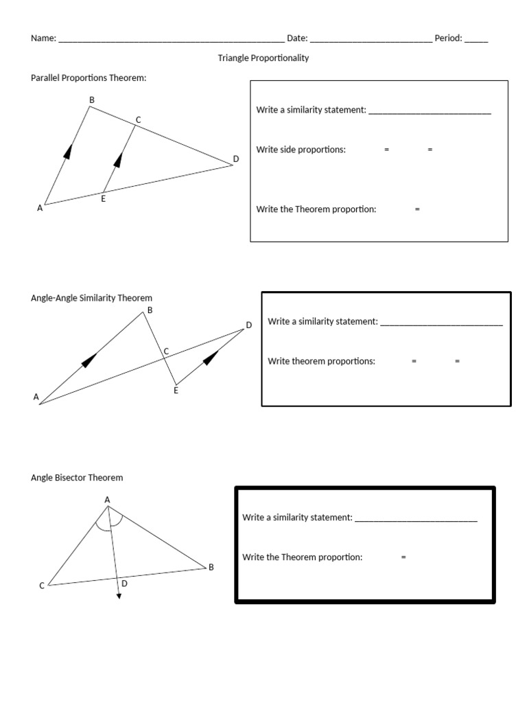 Triangle Proportionality Theorems Guide | PDF