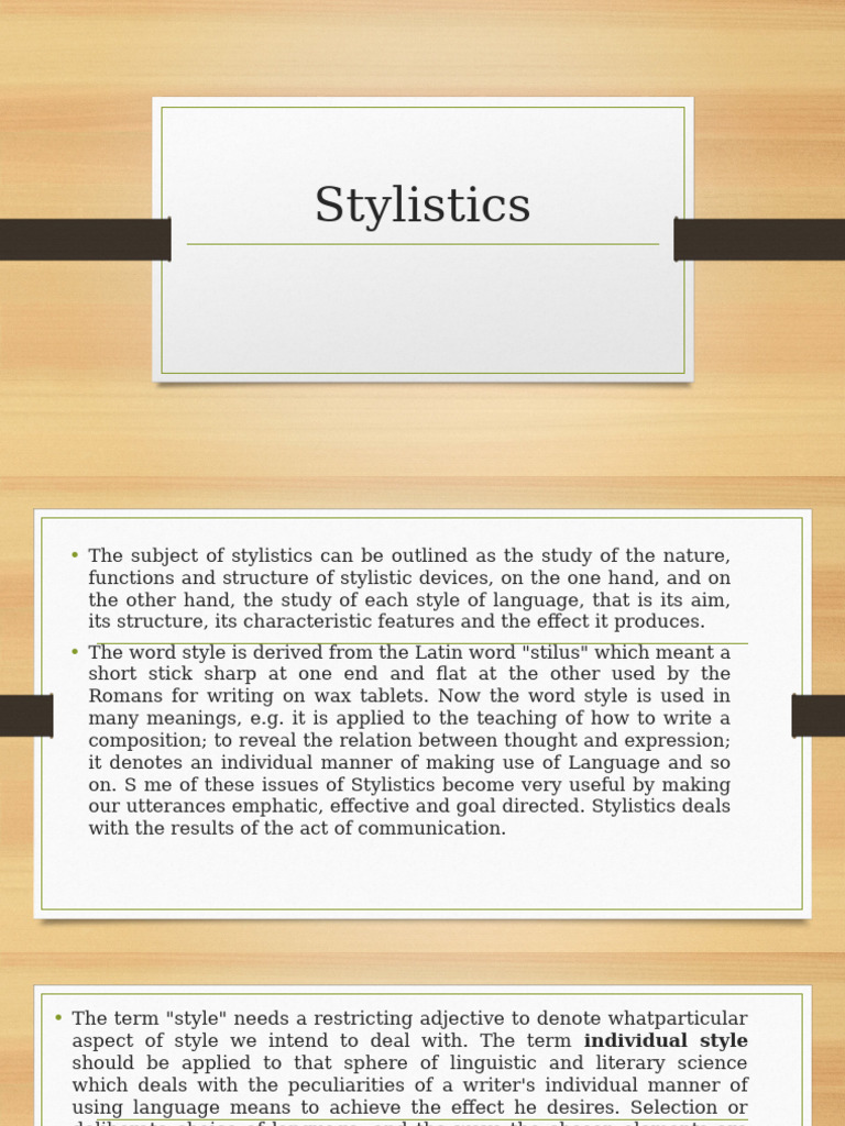 Understanding Stylistics and Its Devices | PDF | Word | Semantics