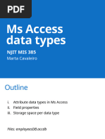 MS Access Data Types Overview | PDF | Data Type | Microsoft Access