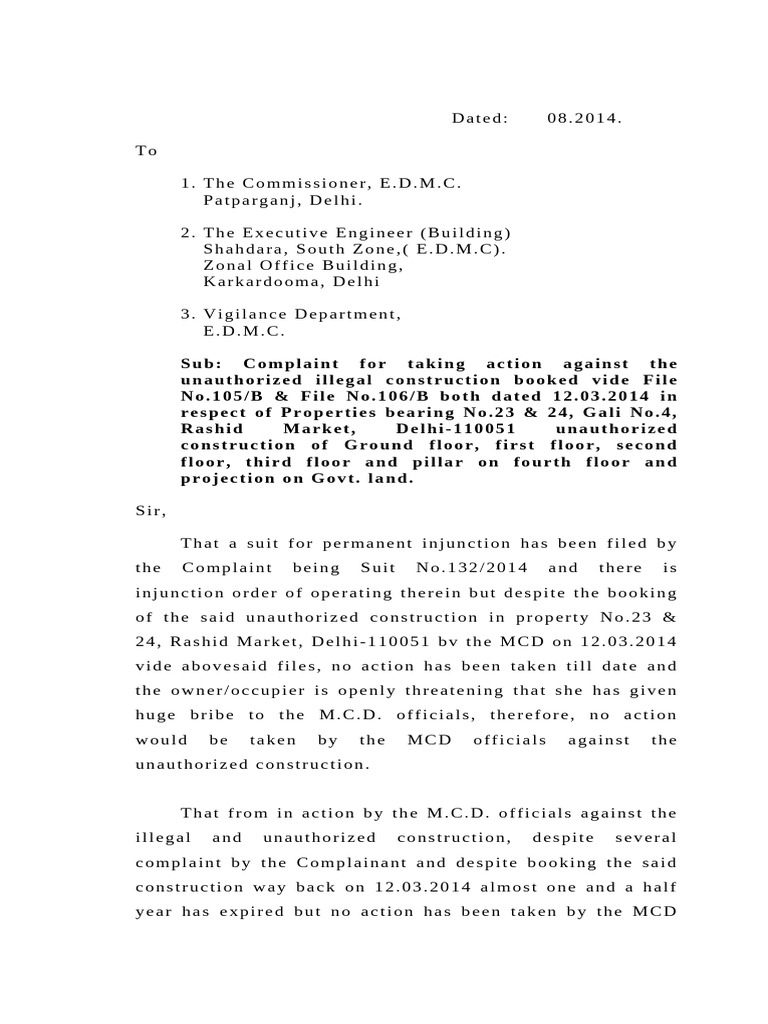 Appl. of Islamuddin To MCD | PDF