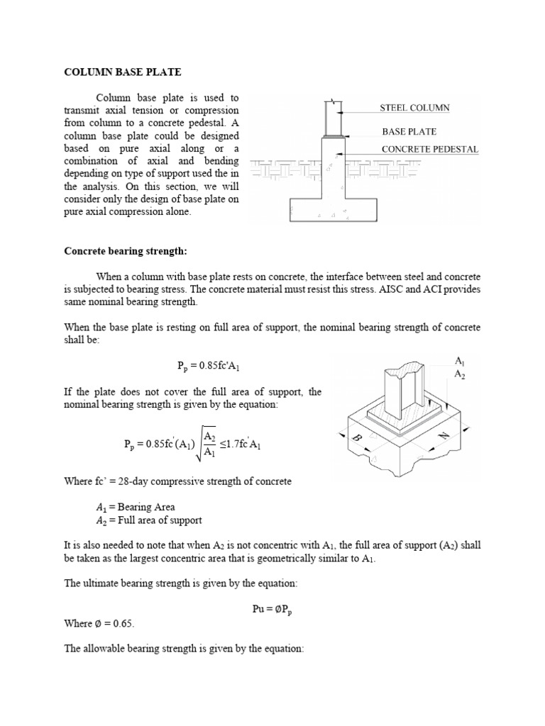 Column Base Plate Design Guide | PDF | Bending | Strength Of Materials