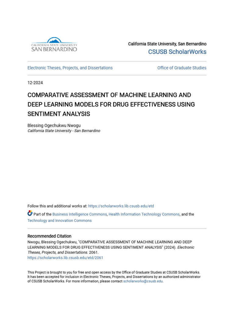 Comparative Assessment of Machine Learning and Deep Learning Mode | PDF ...