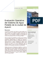 Evaluación del Sistema de Agua Potable de la ciudad de Ayaviri