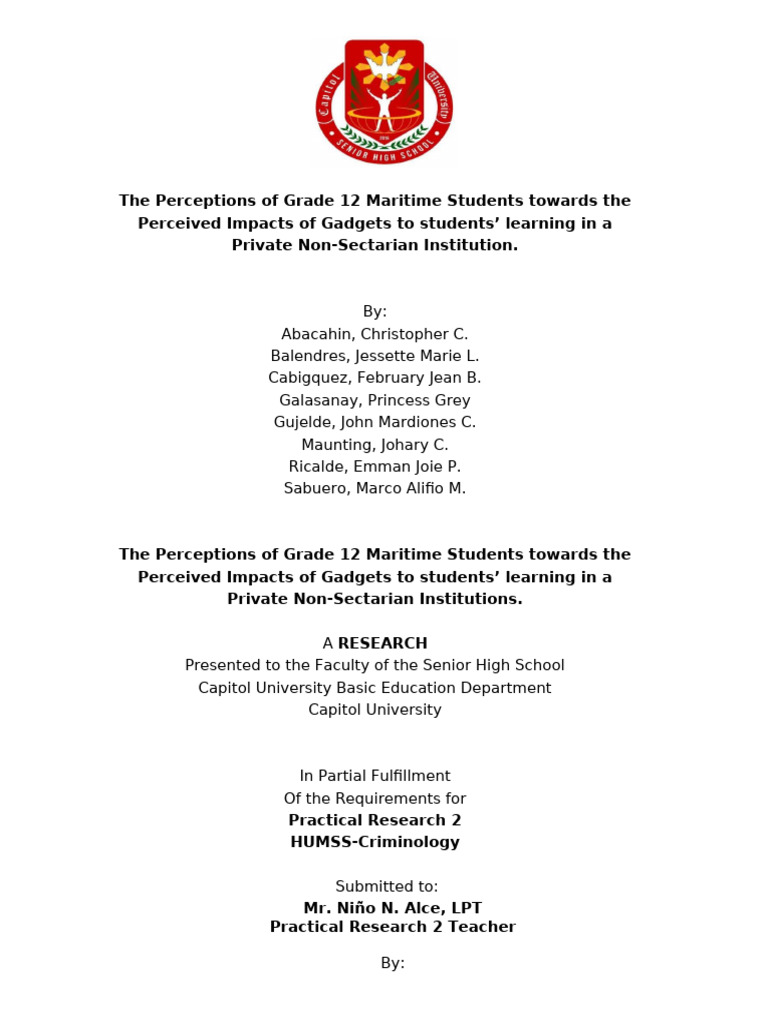 Group 1 Practical Research 2 | PDF | Learning | Cognition
