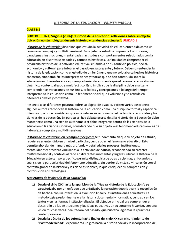Historia de la Educación: Enfoques y Evolución | PDF | Verdad ...