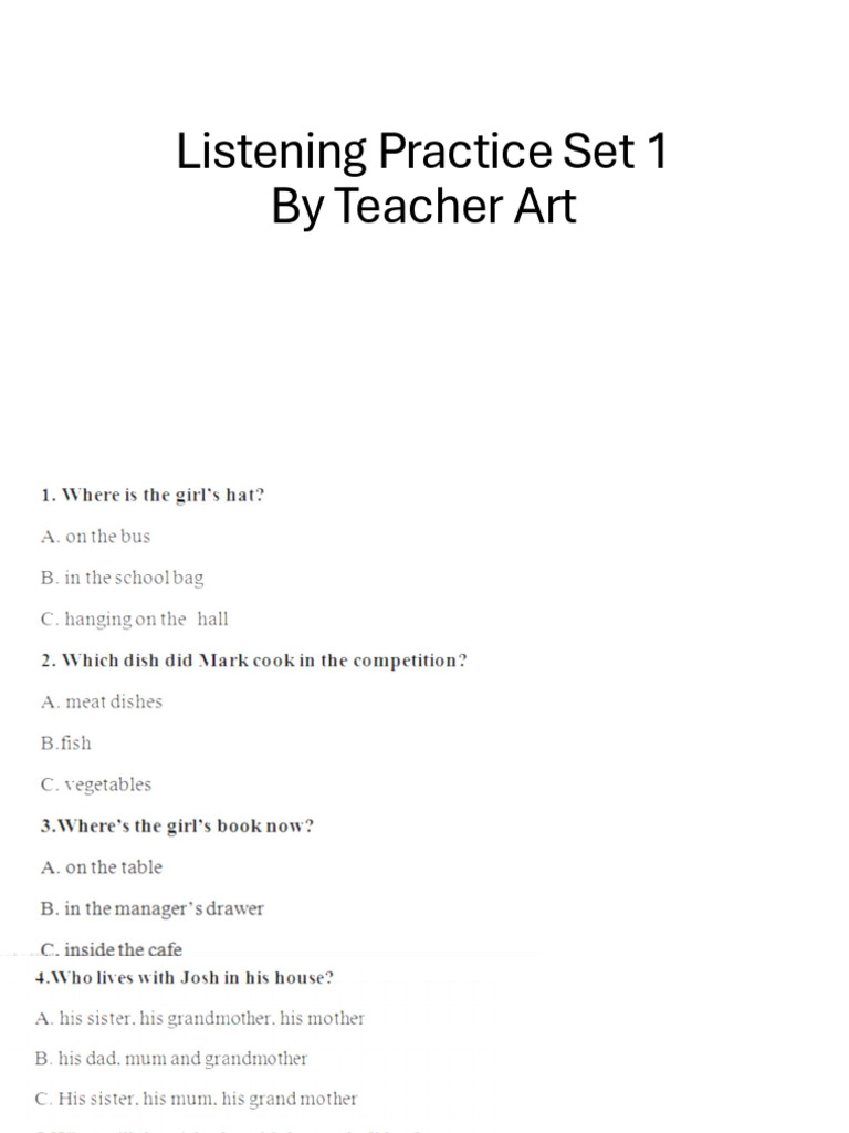 Listening Practice Set 1 | PDF