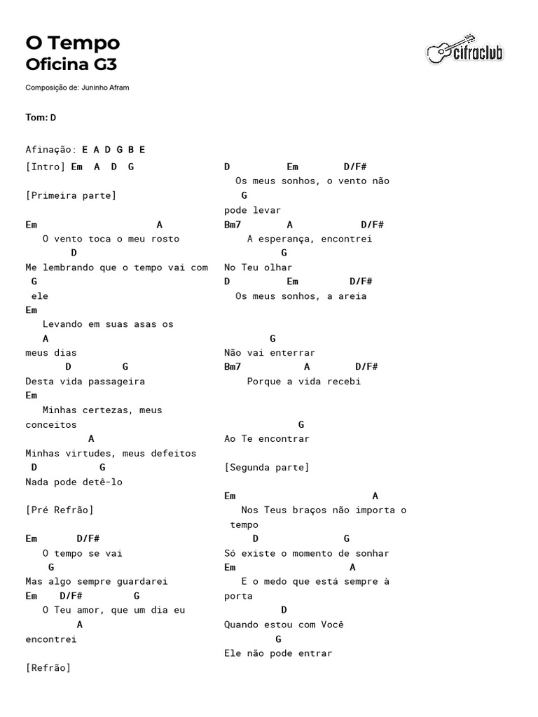 Cifra Club - Oficina G3 - O Tempo | PDF | Música gravada | Álbuns