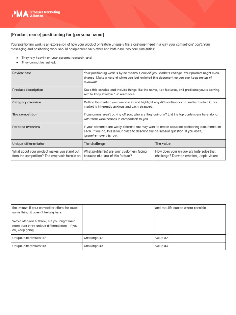 Positioning Template | PDF