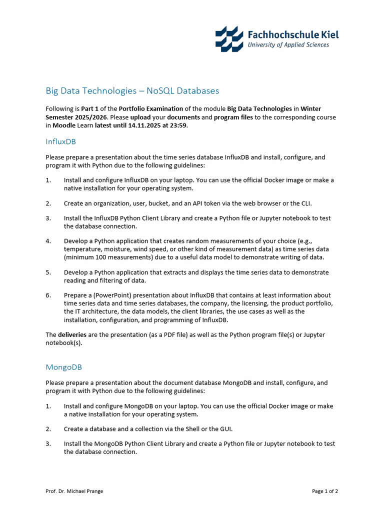 Big Data: InfluxDB & MongoDB Guide | PDF | Mongo Db | Python ...