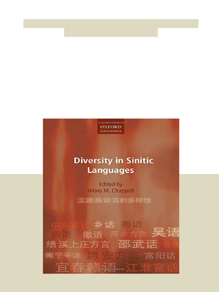 Diversity in Sinitic Languages 1st Edition Hilary M. Chappell Full ...