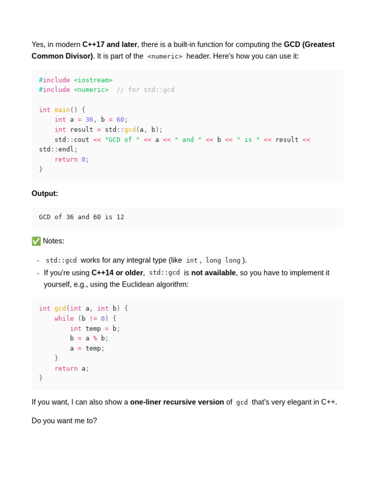 Using std::gcd in C++17 and Later | PDF