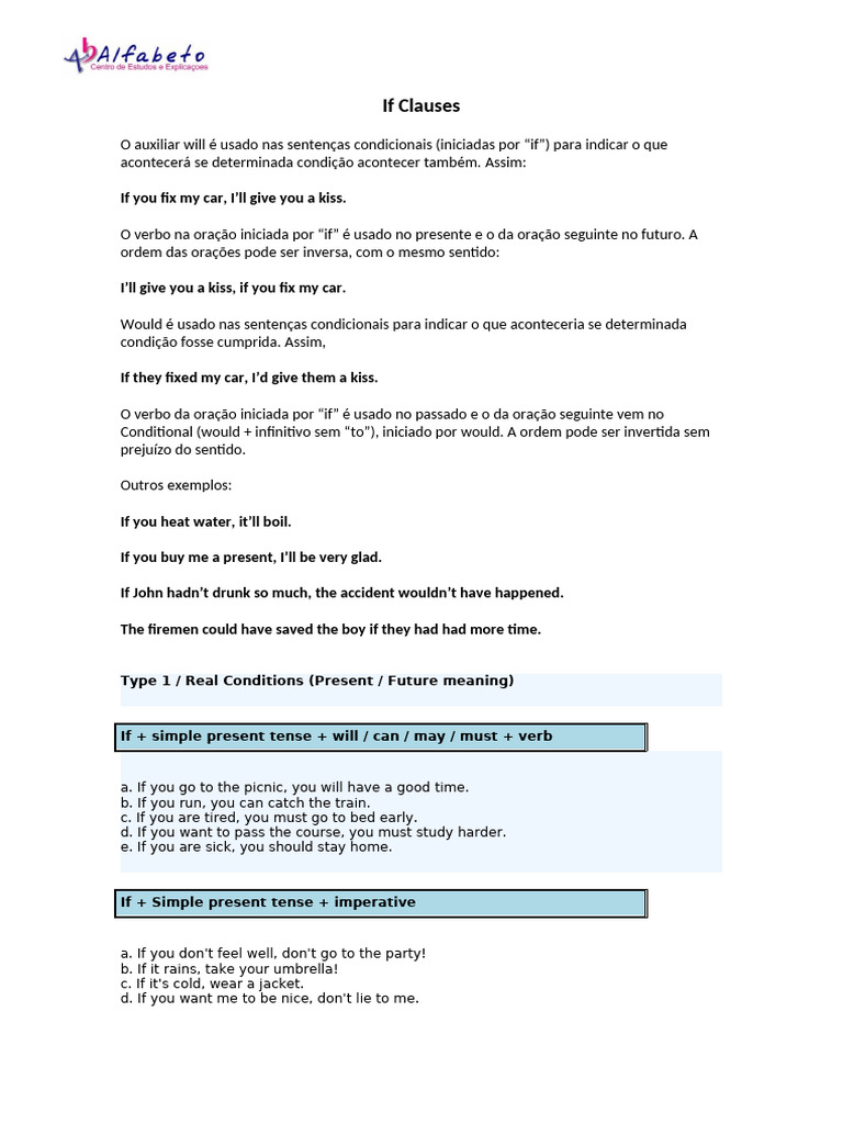 Understanding Conditional Sentences | PDF | Linguistics | Linguistic ...