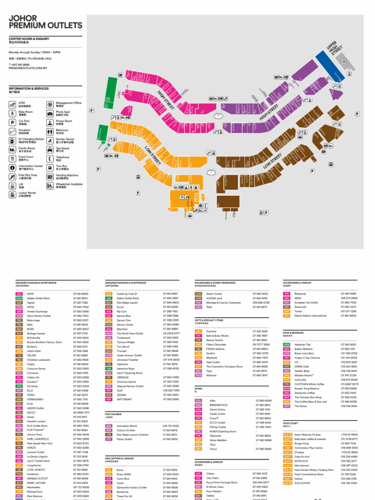 Carte des Outlets à Johor | PDF