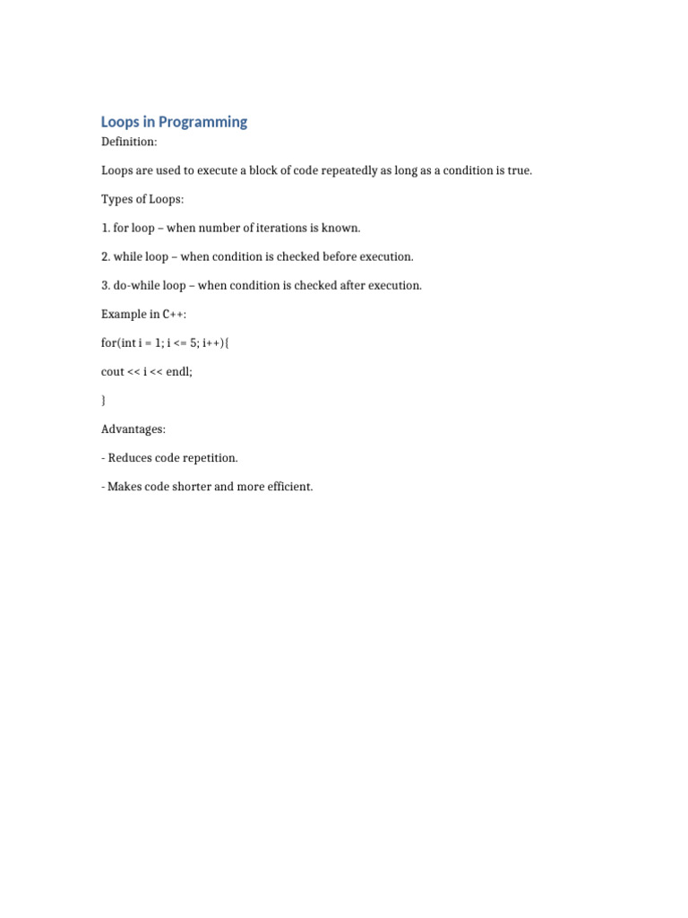 3 Loops in Programming | PDF
