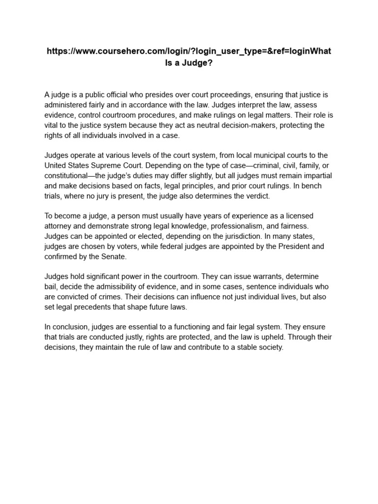 Understanding the Role of a Judge | PDF