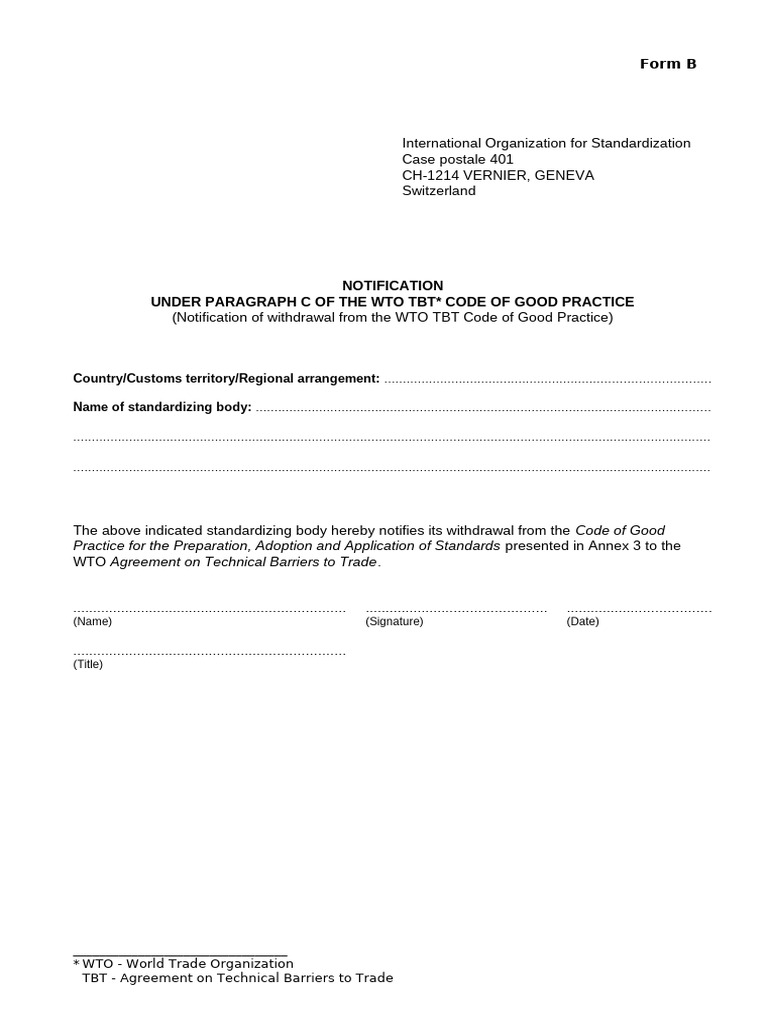 Form B - English | PDF