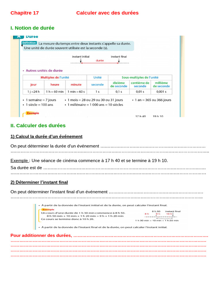 6ème Cours Chapitre 17 Élèves | PDF