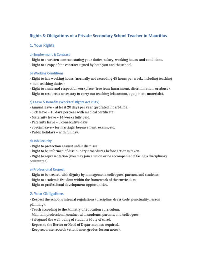 Teacher Rights: Compassionate Leave Guide | PDF | Teachers | Employment