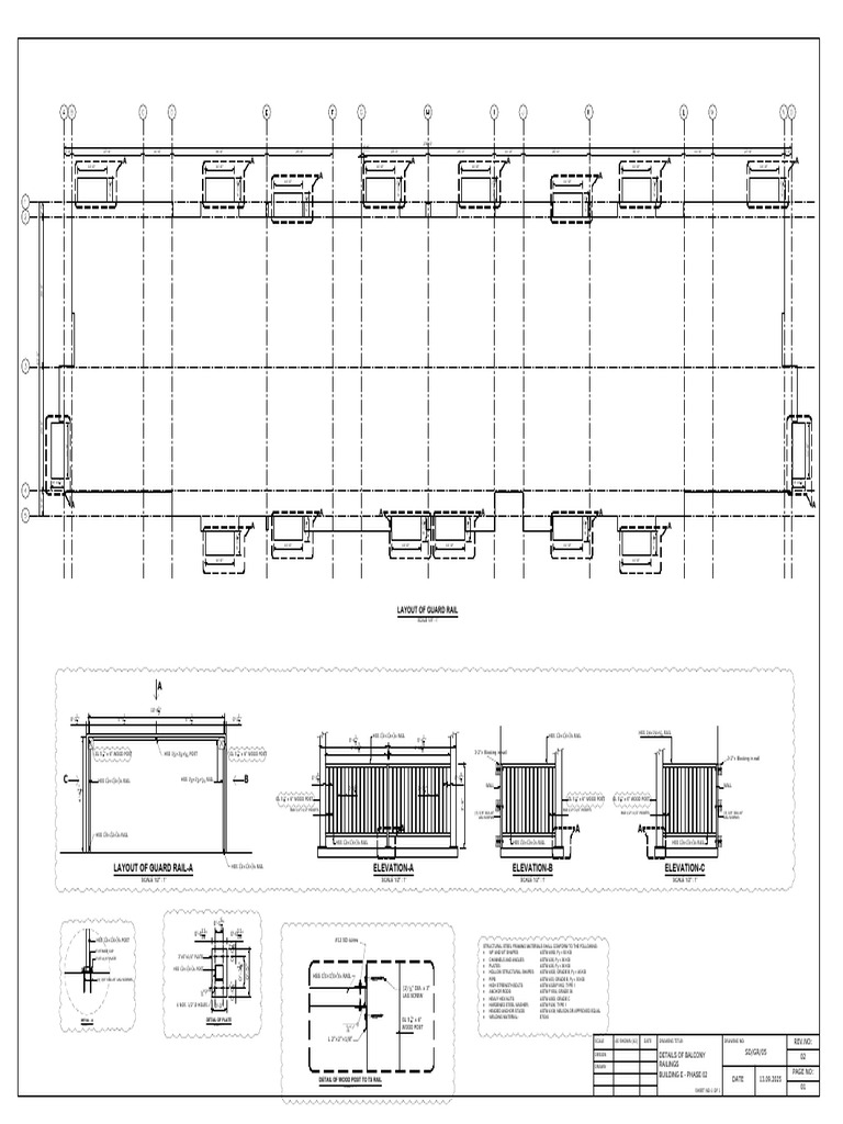 Balcony Railings Layout and Details | PDF | Screw | Structural Steel