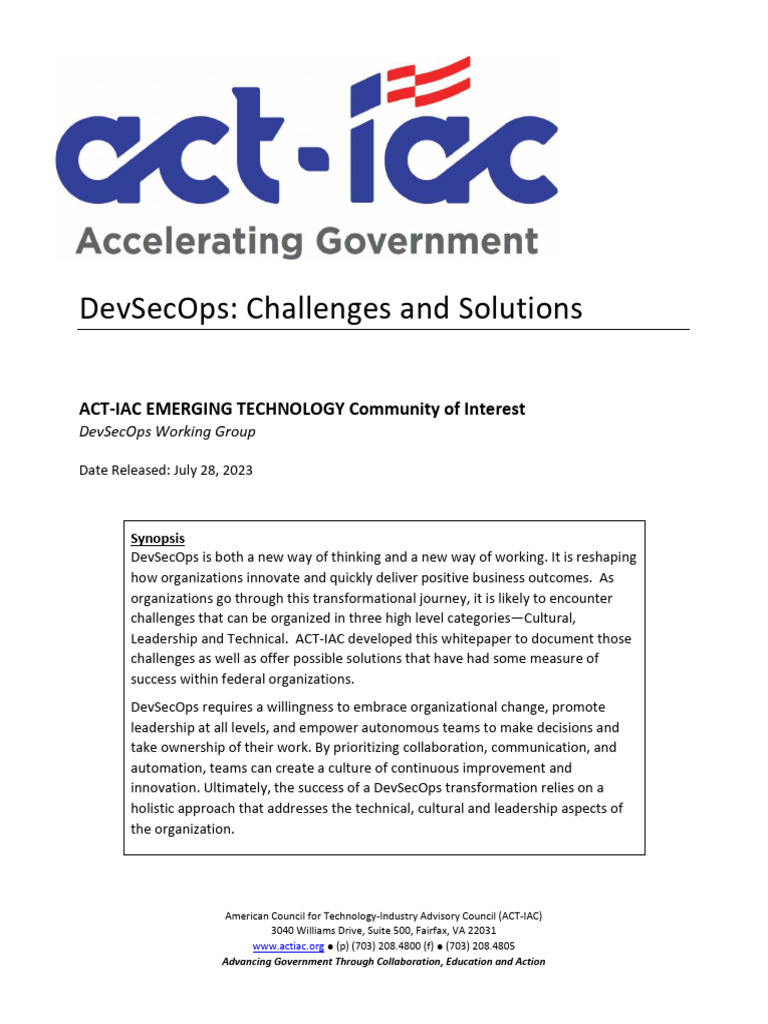 DevSecOps in Federal Government: Insights | PDF | Cloud Computing ...