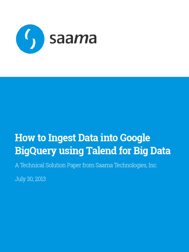 Ingesting Data into BigQuery with Talend | PDF | Cloud Computing | Big Data