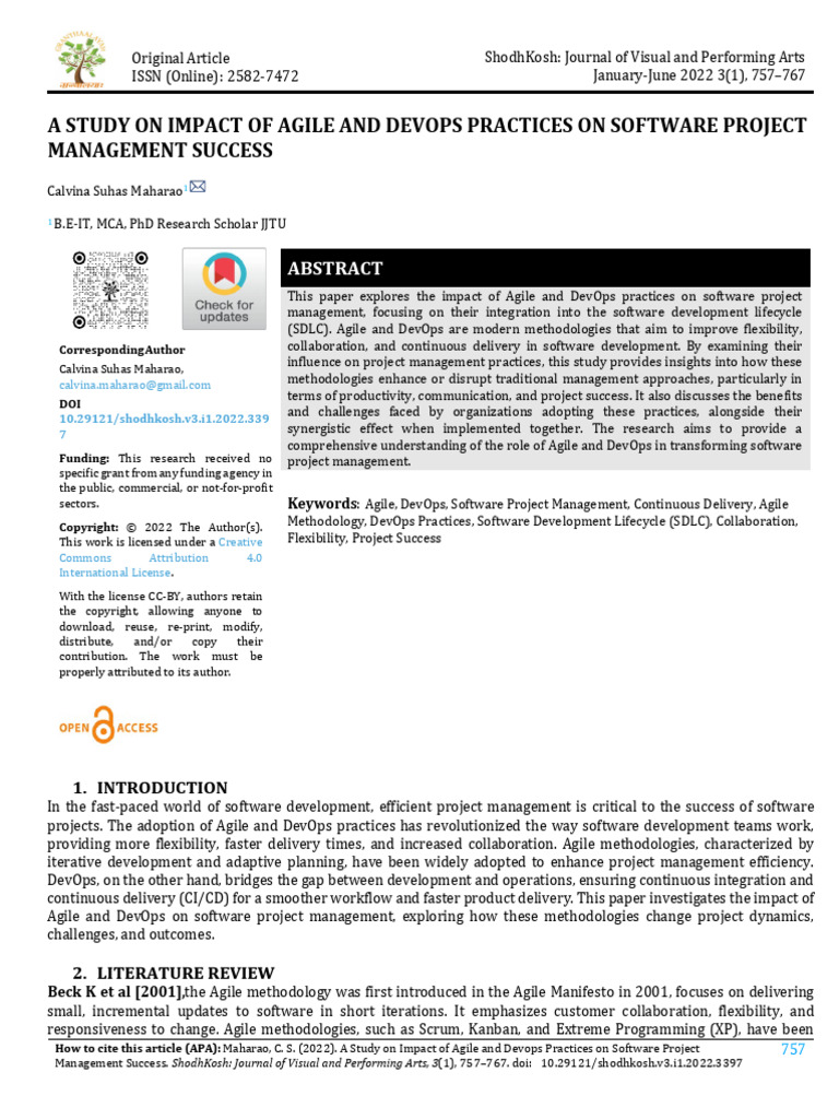 A Study On Impact of Agile and Devops Practices On | PDF | Agile ...