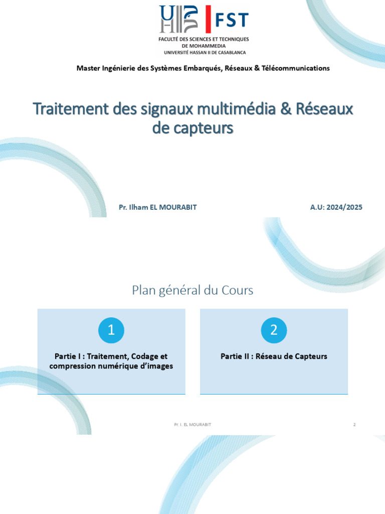 Traitement et Réseaux de Capteurs Multimédia | PDF | Modèle de couleur ...
