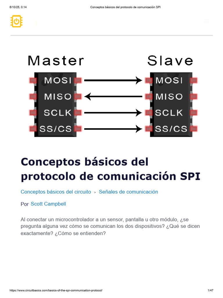 Introducción al protocolo SPI | PDF | Microcontrolador | Arquitectura ...