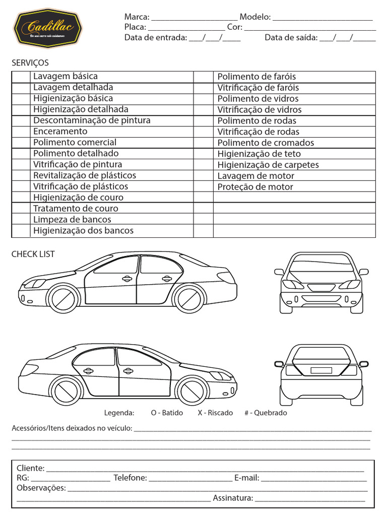 Formulário de Serviços Automotivos | PDF