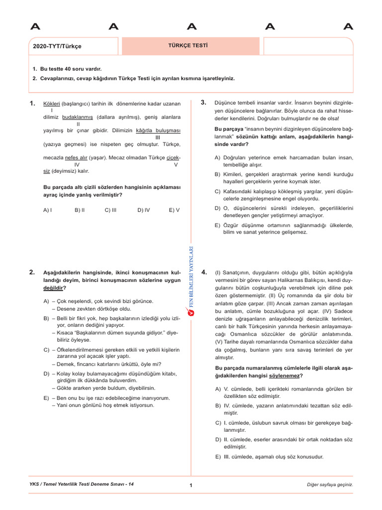 FenBil TYT 14 | PDF